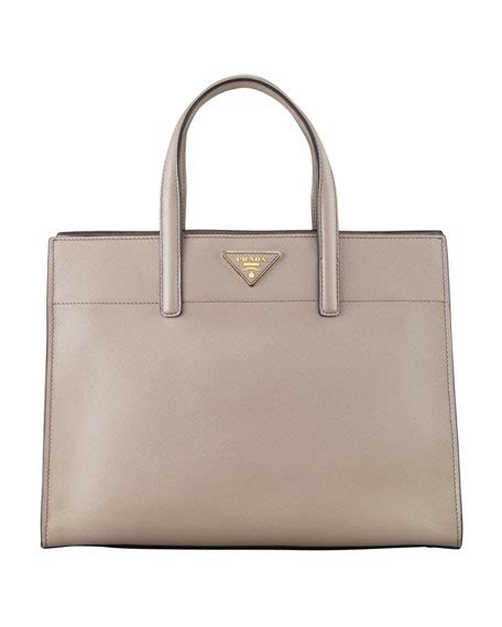 prada tote triple pocket convertible saffiano leather argilla grey|Clay Grey Saffiano Leather Tote Bag .